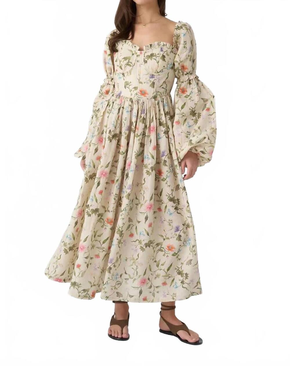 NEW LOUISE NEW YORK charlotte bustier dress in botanica